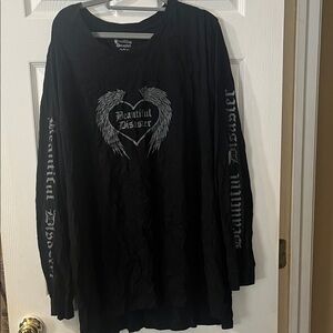 Beautiful Disaster Women's Black Long Sleeve Tee